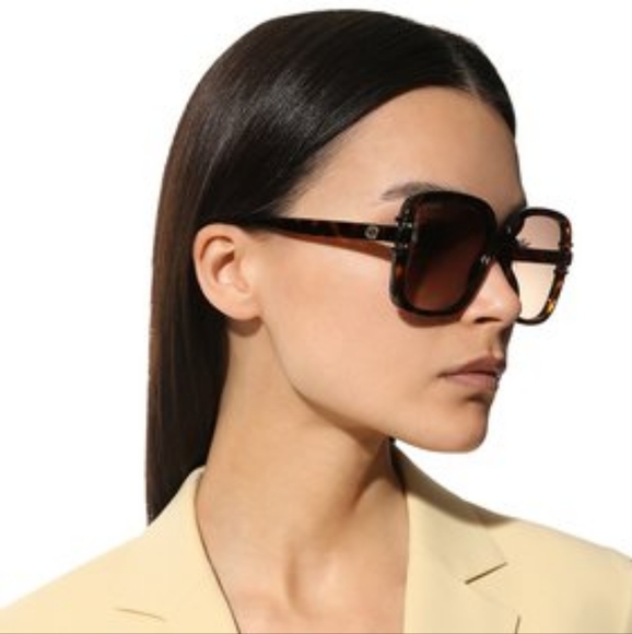 NEW GUCCI OVERSIZED SQUARE WOMEN'S SUNGLASSES GG1066S 002 GUCCI HAVANA EYEWEAR - Picture 8 of 9